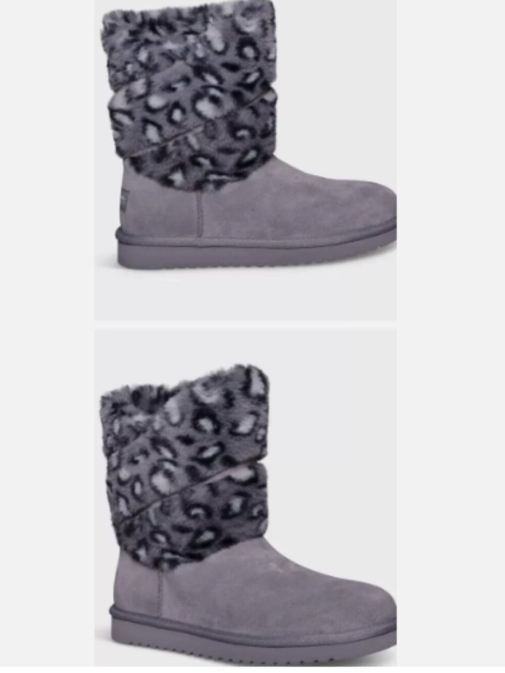 Koolaburra by UGG Suede Short Winter Boots-Dezi Leopard-Pebble-5M-A519568